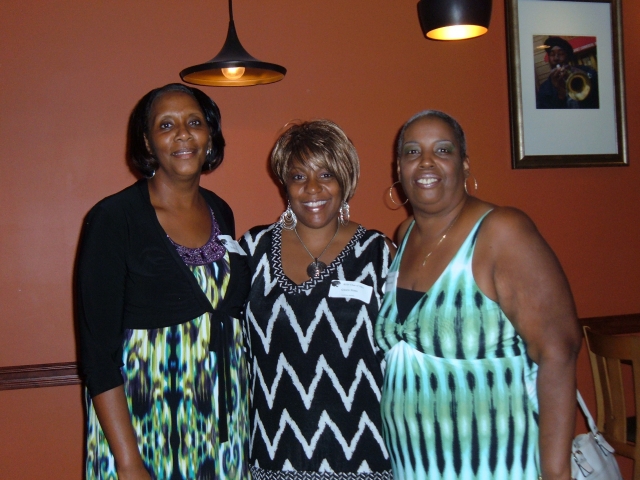 Friends reconnecting-Vicky Bonner, Gwen Sims and Suzette Parker Griffin